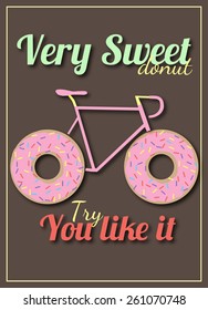 Very sweet donut with bicycle