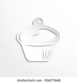 Very tasty Cake. Vector icon.