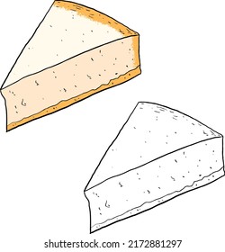 Very tasty grilled cheesecake vector illustration. Perfect for practicing coloring, drawing, printing, wallpaper, prints, cards, etc.