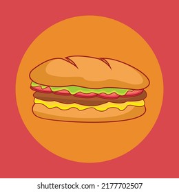 Very tempting sandwich cartoon, would you like to taste it?