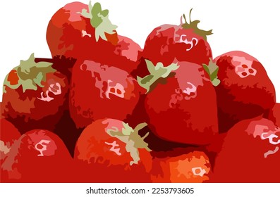 vectores de frutales de fresa muy tentadores en color rojo
