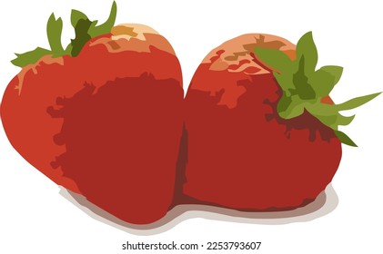 very tempting strawberry fruit vector in red color