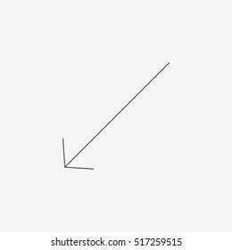 Very Thin Arrow Vector Icon On Gray Background