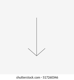 Very Thin Arrow Vector Icon On Gray Background