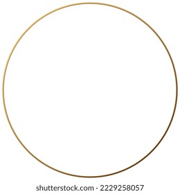 Very thin golden ring with gradient on white background. Vector clipart.