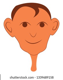 A Very Thin Man With Big Ears Who Is Smilling Vector Color Drawing Or Illustration