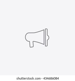 Very thin outline of gray megaphone Icon Vector, announced sign