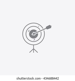 Very thin outline gray target Icon, Business goal vector