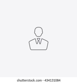 very thin outline human icon vector on gray background