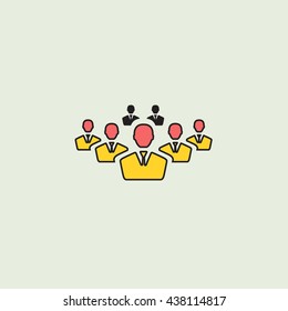 very thin outline team vector icon