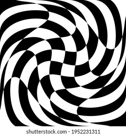 Very twisted race flag. Vector.