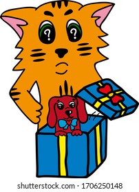 Un regalo muy inesperado para un gato