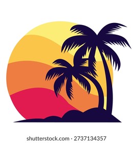 a very unique colored vector natural landscape design image that is very suitable to be used as an image on a t-shirt or poster.