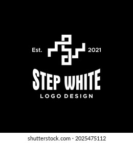 Ein einzigartiges und kreatives Logo über Treppen, Stufen und den Buchstaben S.
EPS10, Vektorgrafik.