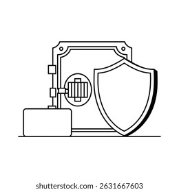 a very unique and customize security icon design illustration