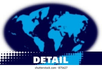 Very unique screen halftone globe and world map. Check my portfolio for many more similar images.