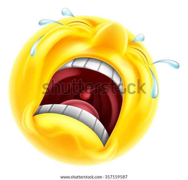 Very Upset Sad Crying Emoji Emoticon Stock Vector (Royalty Free) 357159587 | Shutterstock