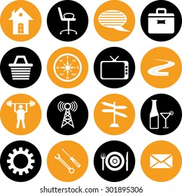Very Useful 16 Web Icon Set. Design element vector illustration-Eps-10.
