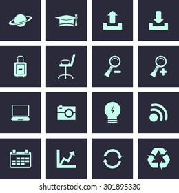 Very Useful 16 Web Icon Set. Design element vector illustration-Eps-10.