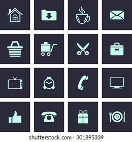 Very Useful 16 Web Icon Set. Design element vector illustration-Eps-10.