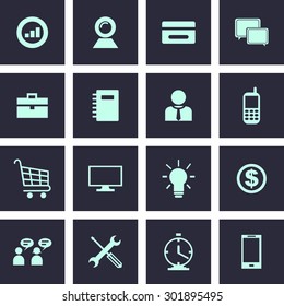 Very Useful 16 Web Icon Set. Design element vector illustration-Eps-10.