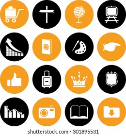 Very Useful 16 Web Icon Set. Design element vector illustration-Eps-10.