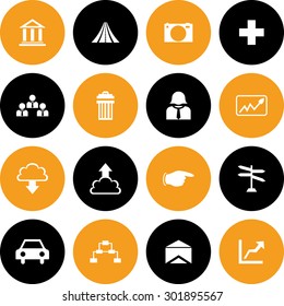 Very Useful 16 Web Icon Set. Design element vector illustration-Eps-10.