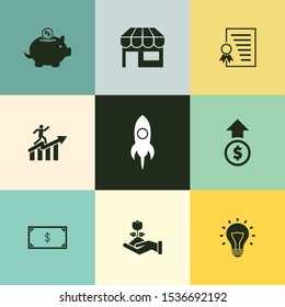 Very Useful 9 Business Startup Vector Icon Set for Designer Can Be Use in Design, Web Design & App Design.