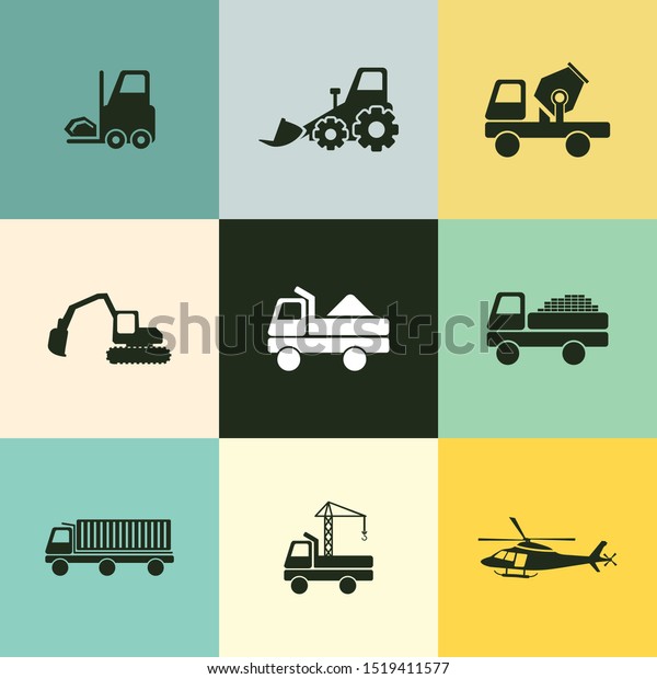 Very Useful 9
Commercial Vehicle Vector Icon Set for Designer Can Be Use in
Design, Web Design & App
Design.