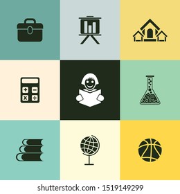 Very Useful 9 Education Vector Icon Set for Designer Can Be Use in Design, Web Design & App Design.
