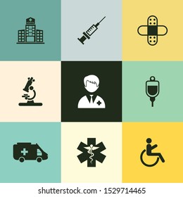 Very Useful 9 Medical & Healthcare Vector Icon Set for Designer Can Be Use in Design, Web Design & App Design.