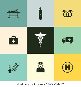 Very Useful 9 Medical & Healthcare Vector Icon Set for Designer Can Be Use in Design, Web Design & App Design.