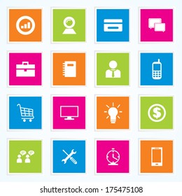 Very Useful & Attractive Colorful Icons For Web & Mobile on Buttons. Eps-10.