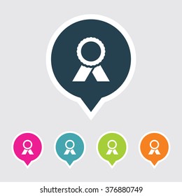Very Useful Editable Badge Icon on Different Colored Pointer Shape. Eps-10.