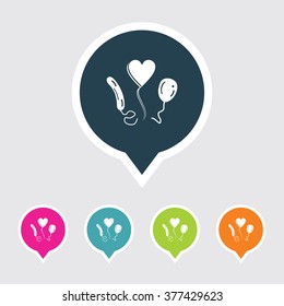 Very Useful Editable Balloons Icon on Different Colored Pointer Shape. Eps-10.