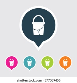 Very Useful Editable Bucket Icon on Different Colored Pointer Shape. Eps-10.