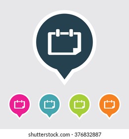 Very Useful Editable Calendar Icon on Different Colored Pointer Shape. Eps-10.