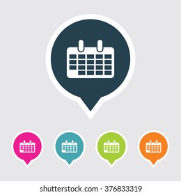 Very Useful Editable Calendar Icon on Different Colored Pointer Shape. Eps-10.