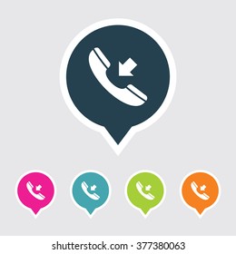 Very Useful Editable Call Icon on Different Colored Pointer Shape. Eps-10.