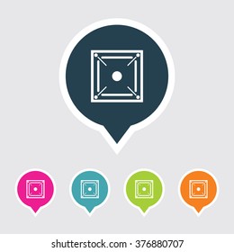 Very Useful Editable Carom Board Icon on Different Colored Pointer Shape. Eps-10.