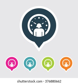 Very Useful Editable Clock & User Icon on Different Colored Pointer Shape. Eps-10.