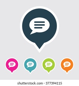 Very Useful Editable Comments or Speech bubble Icon on Different Colored Pointer Shape. Eps-10.