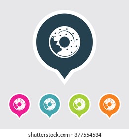Very Useful Editable Donuts Icon on Different Colored Pointer Shape. Eps-10.