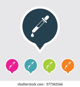 Very Useful Editable Dropper Icon on Different Colored Pointer Shape. Eps-10.