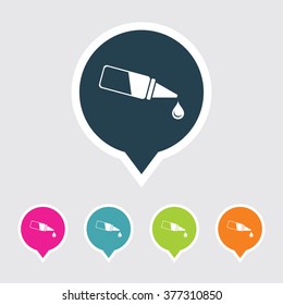 Very Useful Editable Eye & Ear Drop Icon on Different Colored Pointer Shape. Eps-10.