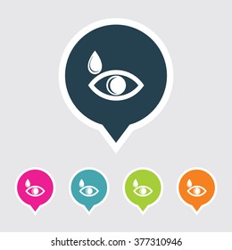 Very Useful Editable Eye Icon on Different Colored Pointer Shape. Eps-10.