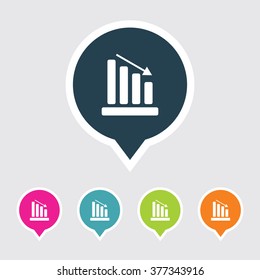 Very Useful Editable Graph Icon on Different Colored Pointer Shape. Eps-10.