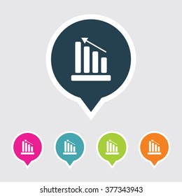 Very Useful Editable Graph Icon on Different Colored Pointer Shape. Eps-10.