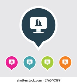 Very Useful Editable Graph with Monitor Icon on Different Colored Pointer Shape. Eps-10.