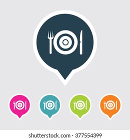 Very Useful Editable Icon on Different Colored Pointer Shape. Eps-10.